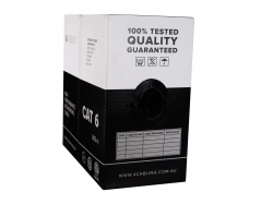 Cat 6 Ethernet Cable W Solid Conductors 305m Reel Box - Black Sld.c6utp.black.r