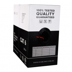 4cabling Cat 6 Ethernet Cable W Solid Conductors 305m Reel Box - Red Sld.c6utp.red.r
