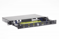4cabling 1ru 12 Port Rack Mount Fibre Optic Patch Panel Fobot W/ Magnetic Slice Cassette 015.004.0020