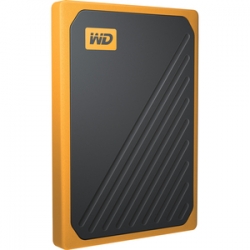Western Digital MY PASSPORT GO PORTABLE SSD 500GB USB 3.0 SPEEDS UP TO 400 MB/S BUILT-IN CABLE AMBER COLORED 3Y (WDBMCG5000AYT-WESN)