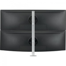 ATDEC DUAL STACK HEAVY MONITOR DESK MOUNT - SILVER - UP TO 49IN - TOOL-FREE ADJUSTABLE MONITOR HEIGHT TILT PAN (AWMS-2-LTH75-H-S)
