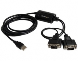 Startech 2 Port Ftdi Usb To Serial Rs232 Adapter Cable With Com Retention - Usb To Db9 - Usb To