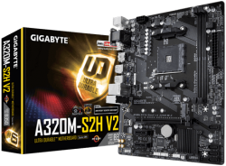 Gigabyte Ga-A320M S2H V2 Ryzen Am4 Matx Motherboard GA-A320M-S2H V2