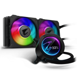 Aorus Cpu Liquid Cooler 240 W/Lcd Display Intel/Amd Socket 2 X 120Mm Rgb Fans 3Yr Wty Gp-Aorus-Liquid-Cooler-24