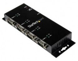 Startech 4 Port Usb To Db9 Rs232 Serial Adapter Hub Industrial Dinrail And Wall Mountable - Usb