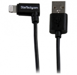Startech 1m 3ft Angled Black Apple 8pin Lightning Connector To Usb Cable For Iphone Ipod Ipad