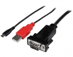 Startech Micro Usb To Rs232 Db9 Serial Adapter Cable For Android With Usb Charging - M/ M - Micro