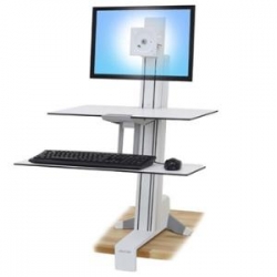 Ergotron Workfit-s Single-ld Worksurface & Large Kybd Tray Bright White 33-350-211