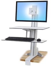 Ergotron Workfit-s Single-hd Worksurface & Large Kybd Tray Bright White 33-351-211