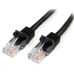 Startech 0.5m Black Cat5e Ethernet Patch Cable With Snagless Rj45 Connectors 45pat50cmbk