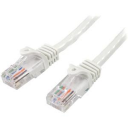 Startech 0.5m White Cat5e Ethernet Patch Cable With Snagless Rj45 Connectors 45pat50cmwh