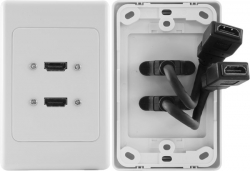4cabling Double Hdmi Wall Plate With Dongle 016.004.0002