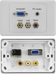 4cabling Svga Rca Stereo Wall Plate Pro1277