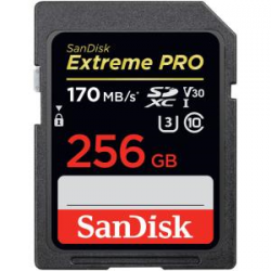 Sandisk Extreme Pro Sdxc Sdxxy 256Gb V30 U3 C10 Uhs-I 170Mb/ S R 90Mb/ S W 4X6 Lifetime Limited