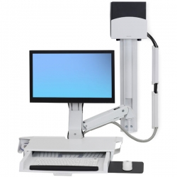Ergotron Styleview Sit-stand Combo System With Worksurface Bright White Texture 45-272-216