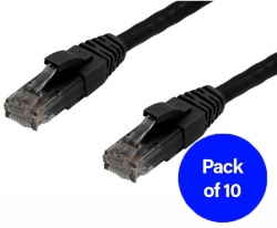 2M Cat6 Rj45-Rj45 Pack Of 10 Ethernet Network Cable. Black