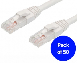 4C 0.25M Pack Of 50 Ethernet Network Cable. White (004.002.3001.50PACK)