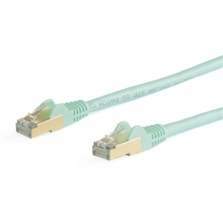 Startech Cable - Aqua Cat6A Ethernet Cable 5 m CAT6a Patch Cable | Shielded (STP) | Snagless | 100% Copper Wire | Aqua 6Aspat5Maq