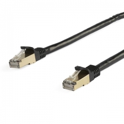 Startech Cable - Black Cat6A Ethernet Cable 5 m CAT6a Patch Cable | Shielded (STP) | Snagless | 100% Copper Wire | Black6Aspat5Mbk