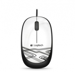 Logitech M105 Corded Mouse - White Plug-and-play Simplicity, Logitech Reliability, High-definition