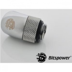 Bitspower G1/4 Rotary 45d Ig1/4 Extender Sliver 45-degree Type With 360-degree Rotation. True Hi-flow Design With Hi-quality Brass Material Bp-45r