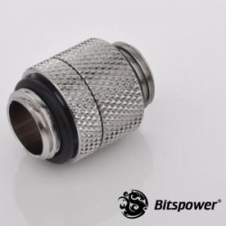 Bitspower G1/4 Rotary G1/4 Extender Sliver True Hi-flow Design With Hi-quality Brass Material. Full 360-degree Rotation. High Durability Nicke Sliver Bp-rg