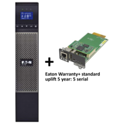 EATON 5PX 1500i RT2U + Warranty+ standard uplift 5 year: 5 seri + Gigabit Network Card (1668735 + 2681791 + 4334350)