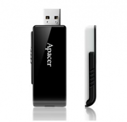 Apacer Ah350 32gb Usb3.0 Slim Pendrive, Black And White, Retractable Design