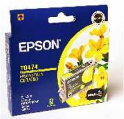 Epson T0474 Ink Cartridge Yellow 250 Pages C13t047490