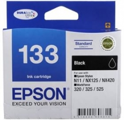 Epson 133 Standard Black Ink Cartridge Workforce 525 325 320 Nx420 Nx125 N11 C13t133192