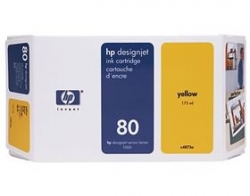 Hp 80 Ink Cartridge 175ml Yellow C4873a