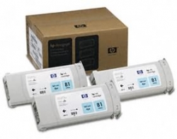 Hp No 81 Dye Cartridges 3 X 680 Ml Lt Cyan C5070a