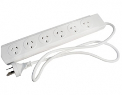 Powerhousepc 6 Way Powerboard Overload Protection Elelegpb86waywh_b