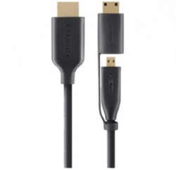 BELKIN Essential High Speed Micro HDMI Cable w/ Mini Adapter 2M F3Y144QE2M