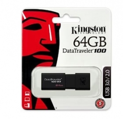 Kingston 64gb Usb 3.0 Flash Drive (kindt100g3/ 64gb) Fuskin64gb100g3-b