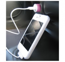 Huntkey Compact Car Charger For Ipad & Smart Phone 5v 2.1a With Mfi Cable_pink Mobhuncarcb-pnk