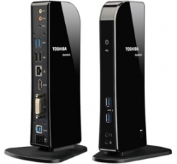 Toshiba Dynadock "u" Usb Port Replicator Usb 3.0 Hdmi 10/ 100/ 1000 Dvi-i Mic Lock Pa3927a-1prp