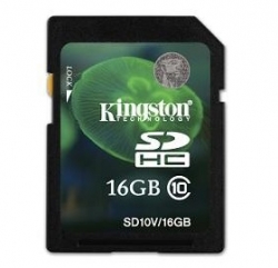 Kingston 16gb Sdhc Class 10 Flash Card Sd10v/16gb 