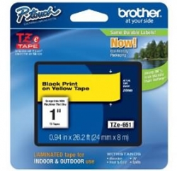 Brother Tze651 24mm Black On Yellow Tz Tape