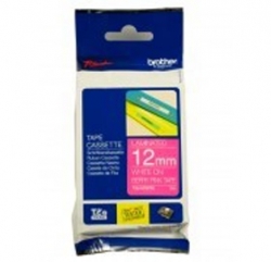 Brother Tzemqp35 White On Berry Pink 12mm X 5m Matt Lamination Tz Tape