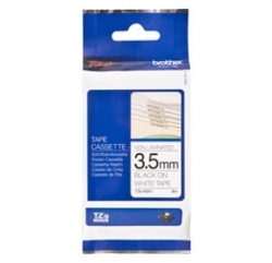 Brother Tzen2013.5mm Black On White Non Laminated Tz Tape