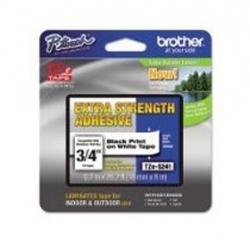Brother Tzes241 18mm Black On White Strong Adhesive Tze Tape