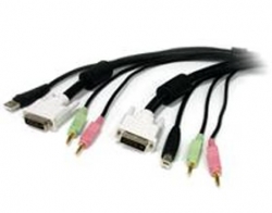 Startech 1.5m 4-in-1 Usb Dvi Kvm Cable With Audio And Microphone Usbdvi4n1a6