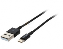 Startech 1m 3ft Black Apple 8-pin Slim Lightning To Usb Cable For Iphone Ipod Ipad - Thin Apple