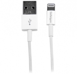 Startech 1m 3ft White Apple 8-pin Slim Lightning To Usb Cable For Iphone Ipod Ipad - Thin Apple