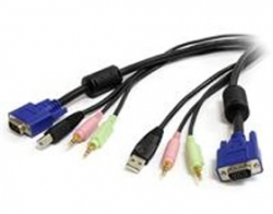 Startech 1.5m 4-in-1 Usb Vga Kvm Switch Cable With Audio And Microphone Usbvga4n1a6