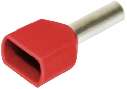 Twin Bootlace Ferrule Red 2 x 1.0mm² - 100 Pack 022.010.0114