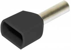 Twin Bootlace Ferrule Black 2 x 1.5mm² - 100 Pack 022.010.0115