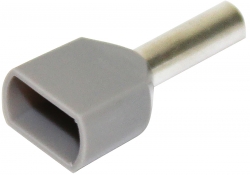 Twin Bootlace Ferrule Grey 2 x 2.5mm² - 100 Pack 022.010.0116