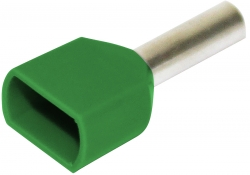 Twin Bootlace Ferrule Green 2 x 6.0mm² - 25 Pack 022.010.0118